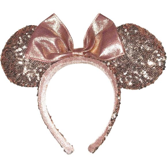 Disney Accessories - Walt Disney world Parks Exclusive Minnie Ear Headband Rose gold Sequin Bow